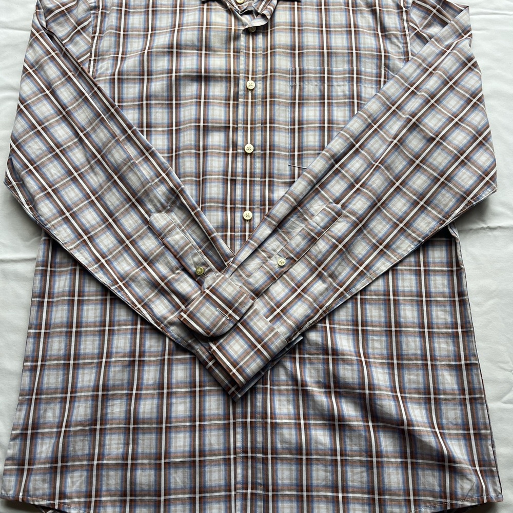 Pronto Uomo Casual Plaid Shirt - Blue and Brown